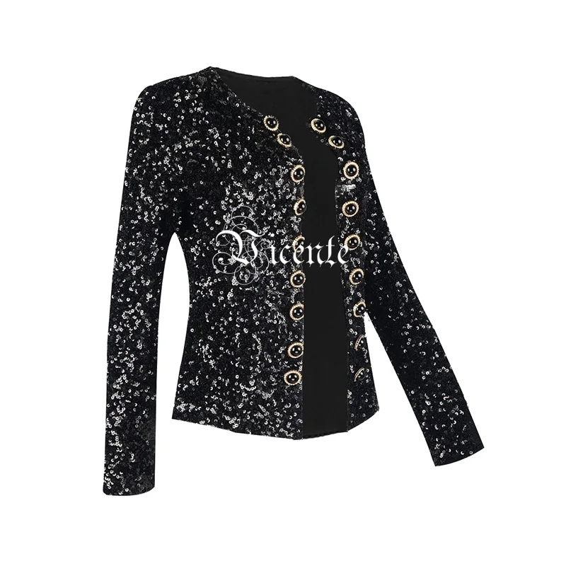 Куртка с блестками и длинными рукавами для вечеринок | Женская одежда