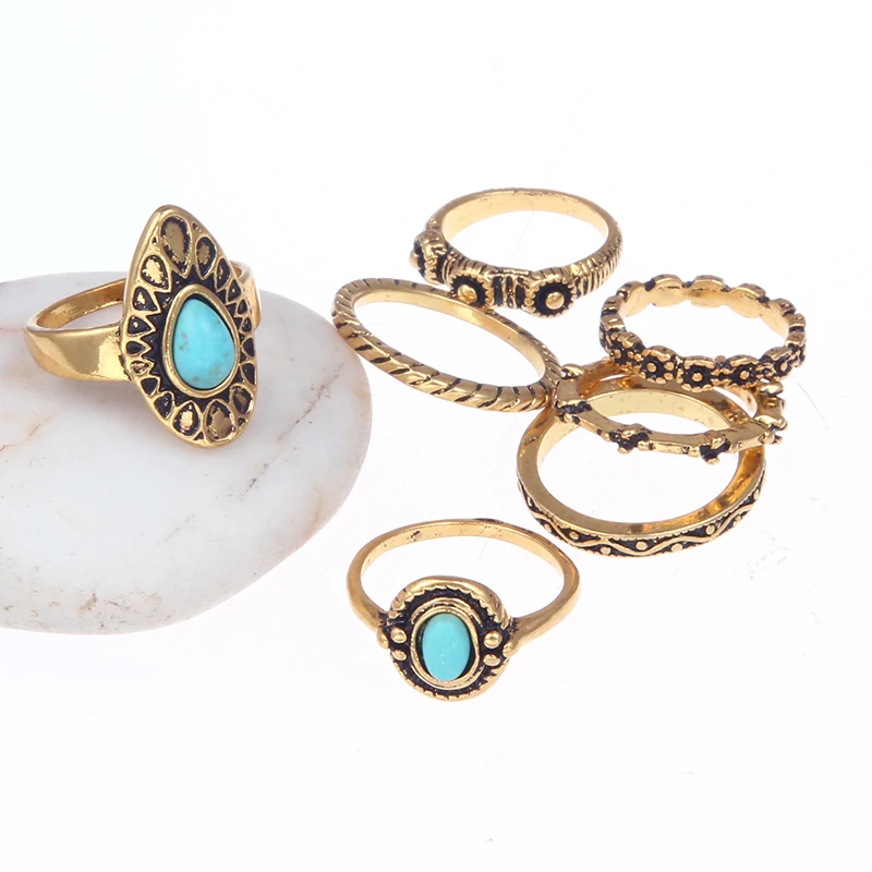 Набор турецких колец в стиле ретро женский кольцо на палец с гравировкой из