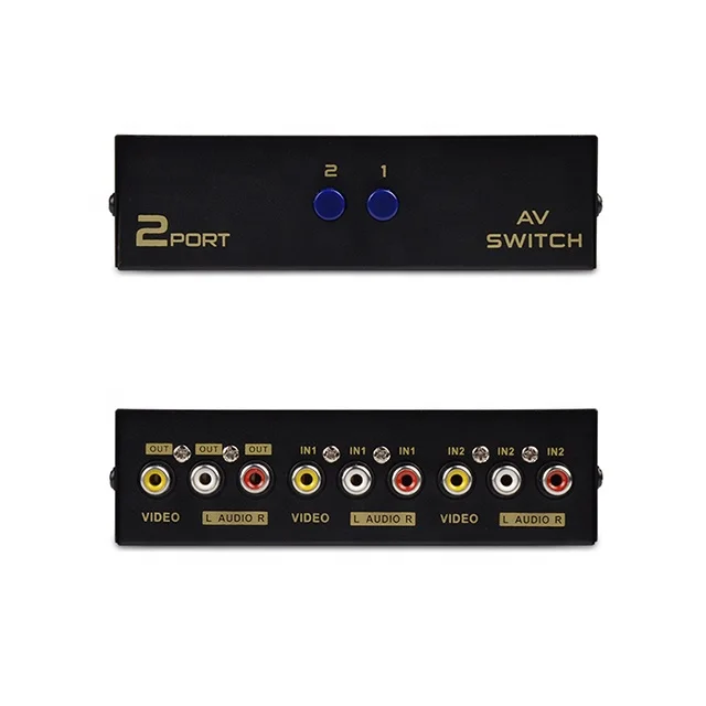 AV-переключатель 2 в 1 композитный AV аудио-видео сигнал для HDTV LCD DVD 3 RCA