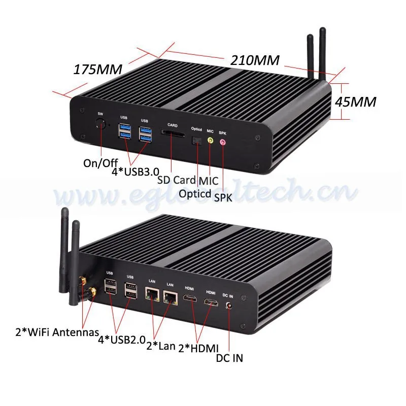 [5Gen Broadwell cpu] Win10 Мини ПК i7 Barebone Intel Nuc Безвентиляторный Компьютер Core i7 5557U graphics Iris 6100 4K HD HTPC