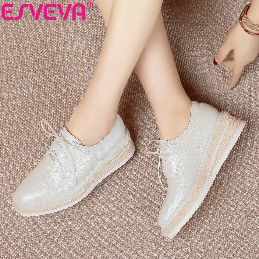 ESVEVA/2020 г. Женская Вулканизированная обувь повседневная из PU искусственной кожи в