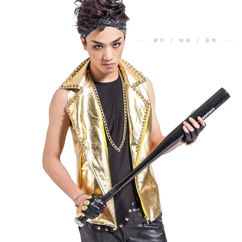 Жилет мужской Размеры S-xl расшитая блестками куртка | Мужская одежда