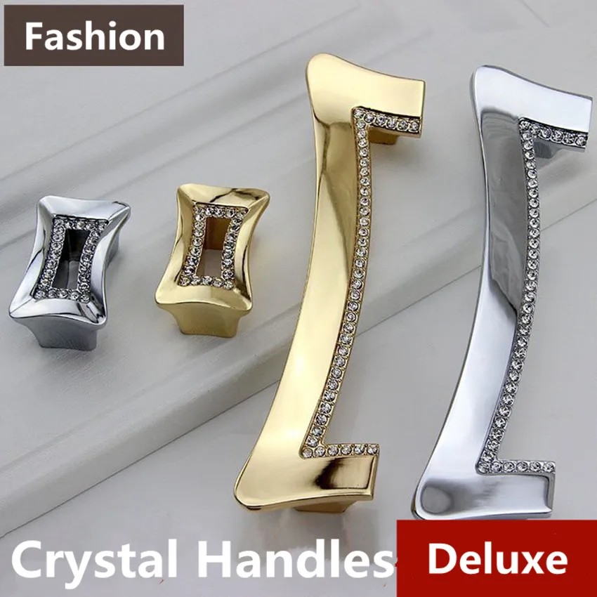 Ручка для шкафа с кристаллами k9 128 мм|dresser door handles|furniture handlepull knob |