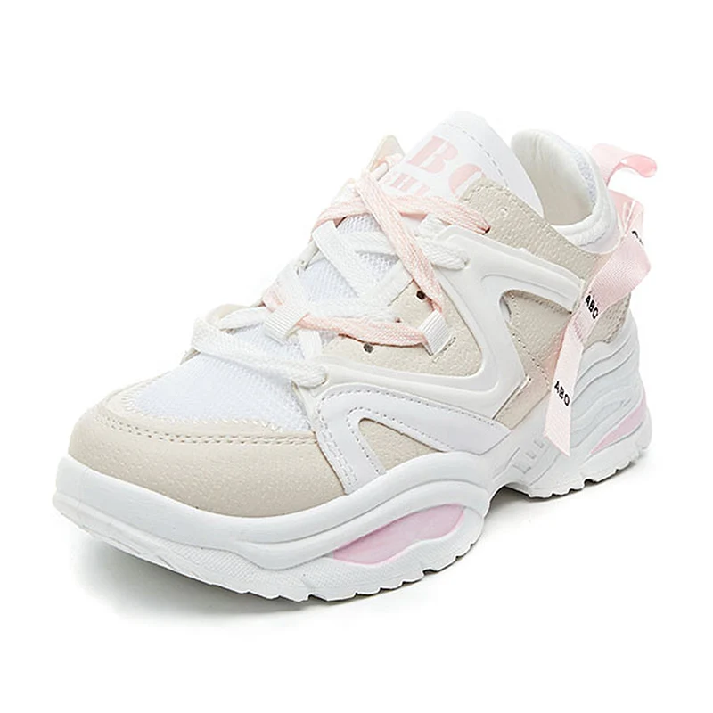 Pink Bomlight Girl Pink Chunky Sneakers Women Platform Shoes Height Increasing Casual Shoes Woman Female Coloful Baskets Dropshipping - Цвет: Pink