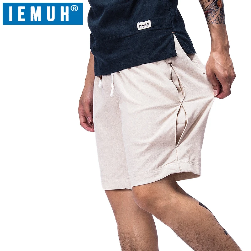 Iemuh 2018 новые весенние Рубашки домашние льняные Для мужчин Fit Solid Мужской Свободные