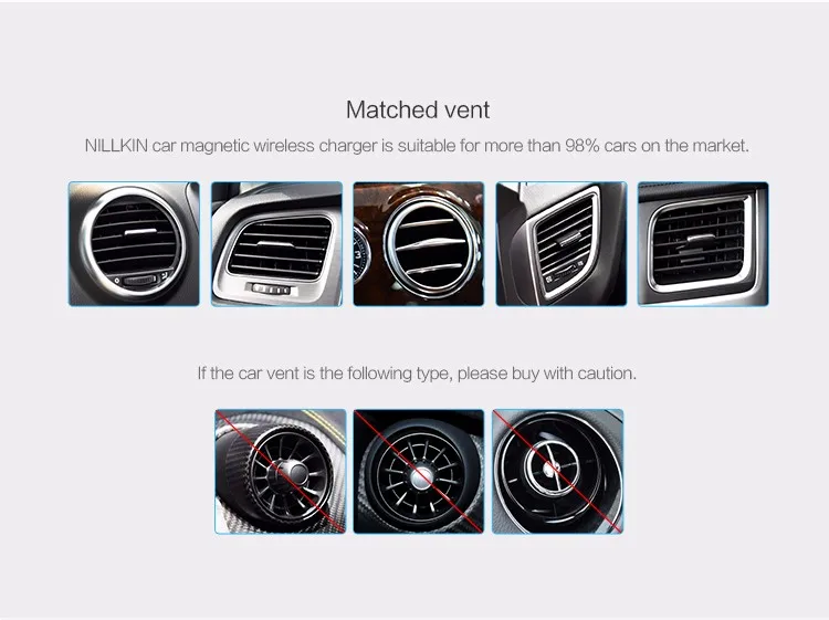 Nillkin автомобиль ци беспроводное зарядное устройство держатель магнитный air vent mount подставка для iPhone 7 7 Plus 6 6 s 6 plus для samsung s6 s7 s7edge note5