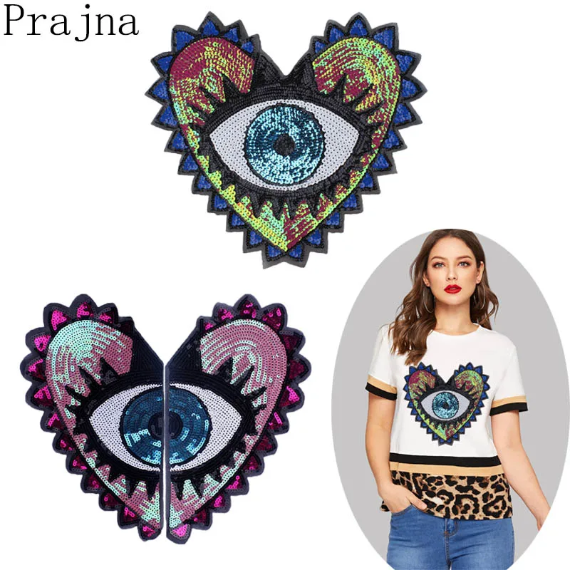 Prajna нашивка в виде сердца с блестками модная нашивки ручной работы Декор