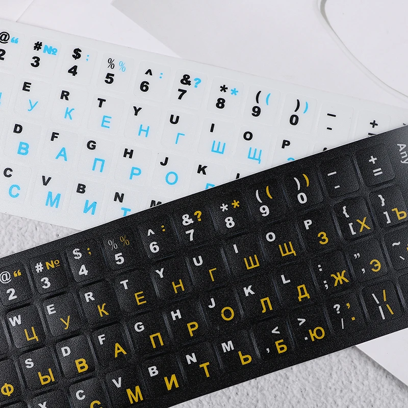 Водонепроницаемые стандартные наклейки на русскоязычную клавиатуру с кнопкой