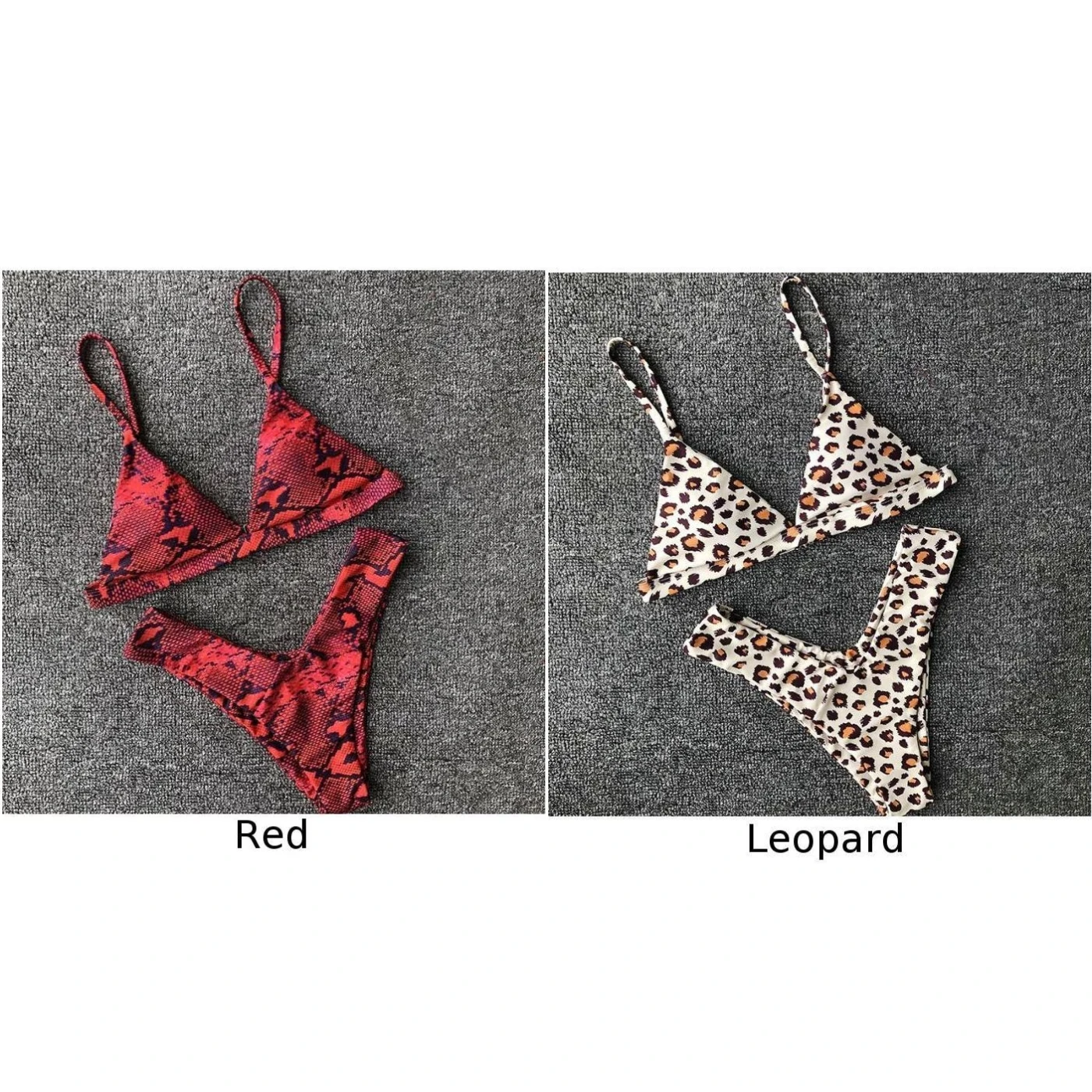 Surfing Bikini set Two-piece Swimwear Padded Push up Bathing suit Summer Womens Ladies Printed Triangle Beachwear |
