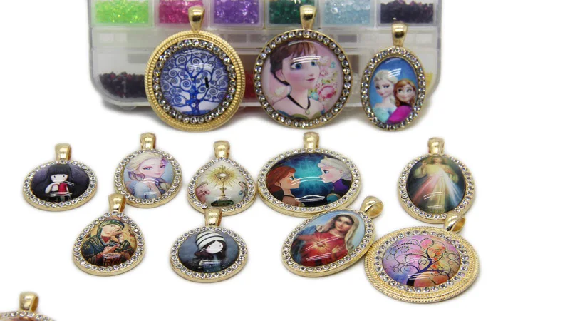 Новая мода 18*25 мм шампанское с горным хрусталем ожерелье Камея Кабошон один обруч