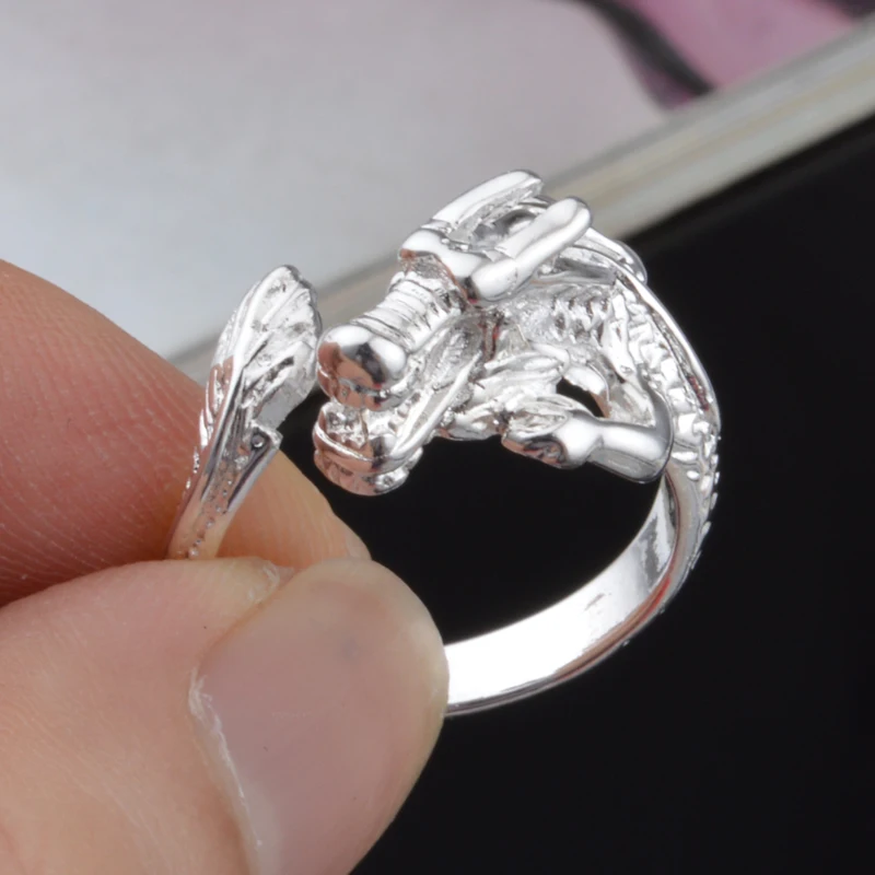Оригинальное серебряное Открытое кольцо новое трехмерное с изображением крана в