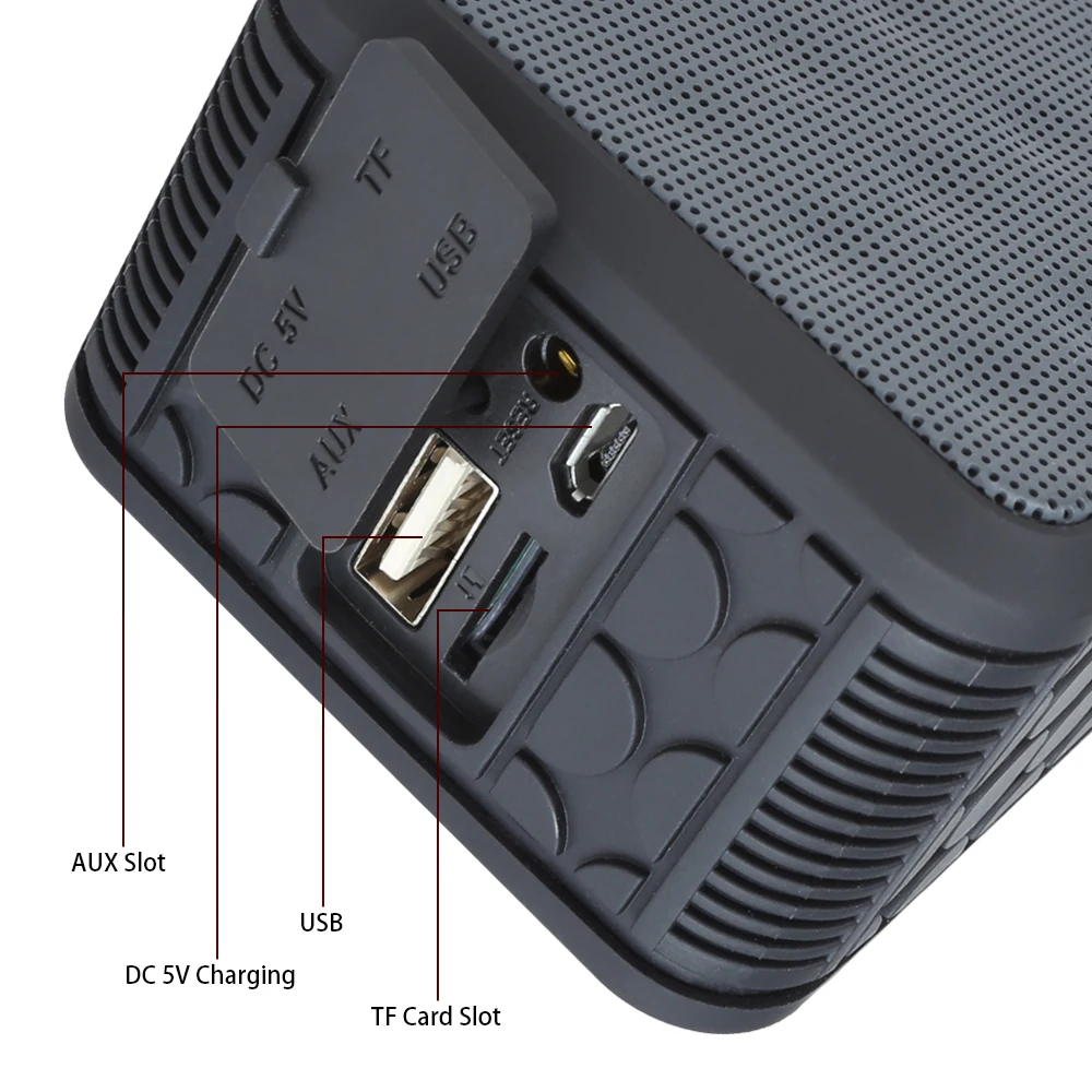 TOPROAD Portable Hifi Bluetooth Speaker Waterproof IPX6 Outdoor Speakers with Carabiner Support Handsfree radio fm TF for Phone |