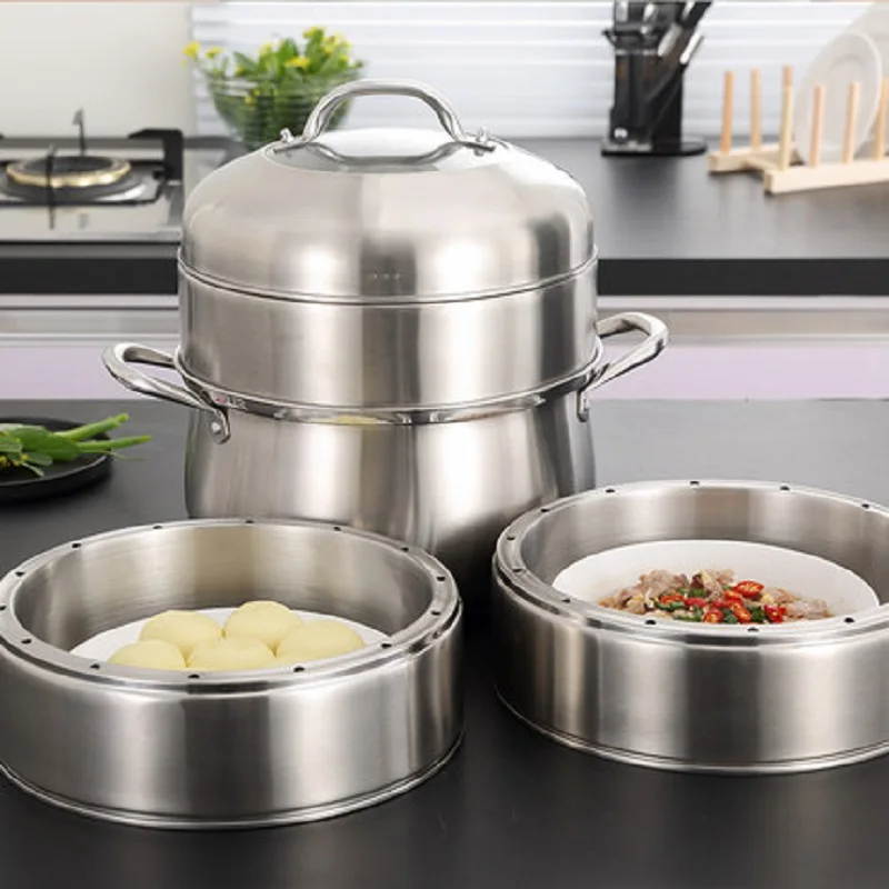 

Steamer 304 stainless steel 5-layer pot bottom thick pot with 5-layer induction cooker five soup pot steamer home
