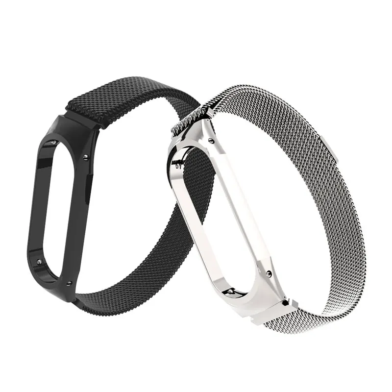 Сменный ремешок для часов Mi Band 3 с магнитной застежкой браслет из нержавеющей