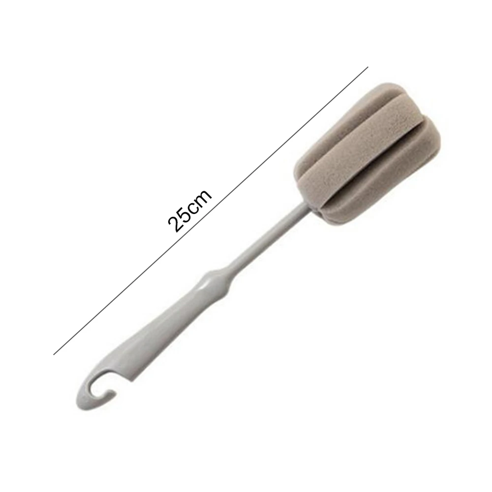 A Long Handle Cup Brush Multi-Function Wine Glass Cleaning Brush Gray Glass Bottle Decontamination Cleaning Brush kitchen gadgets - Цвет: A
