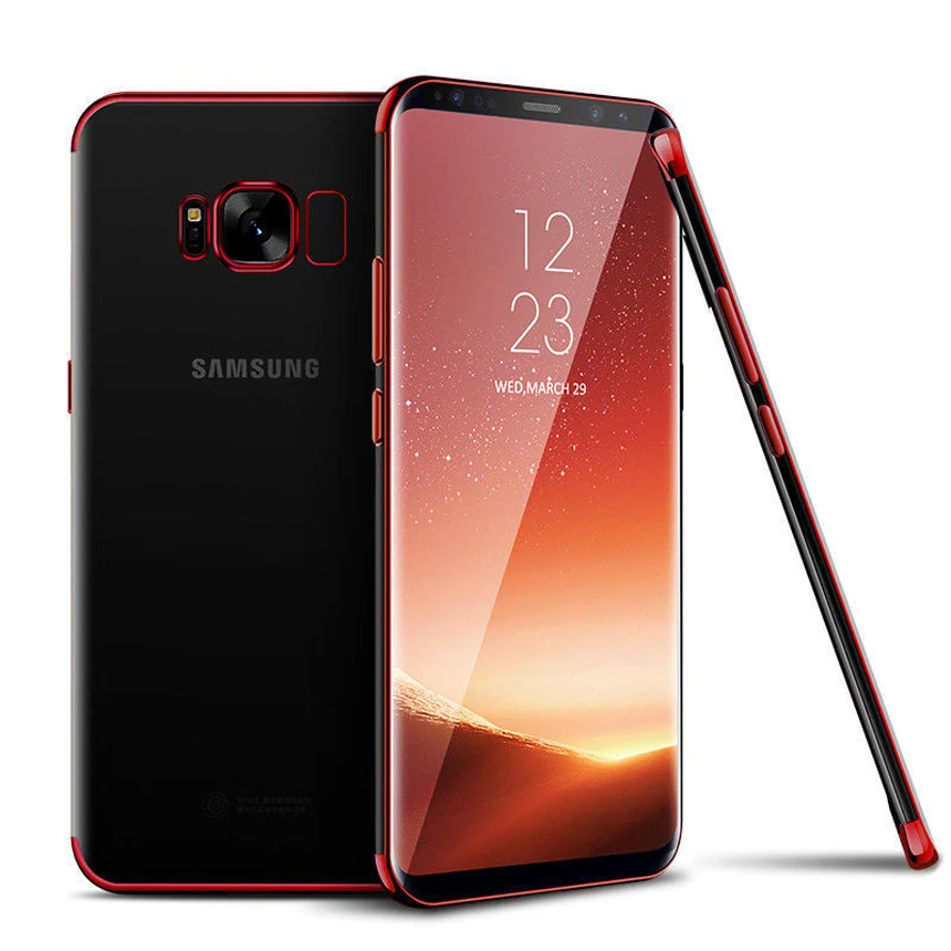 Мягкий ТПУ чехол для Samsung Galaxy S8 S9 S9P S7 Чехлы ультра тонкий прозрачный блестящий Note 8