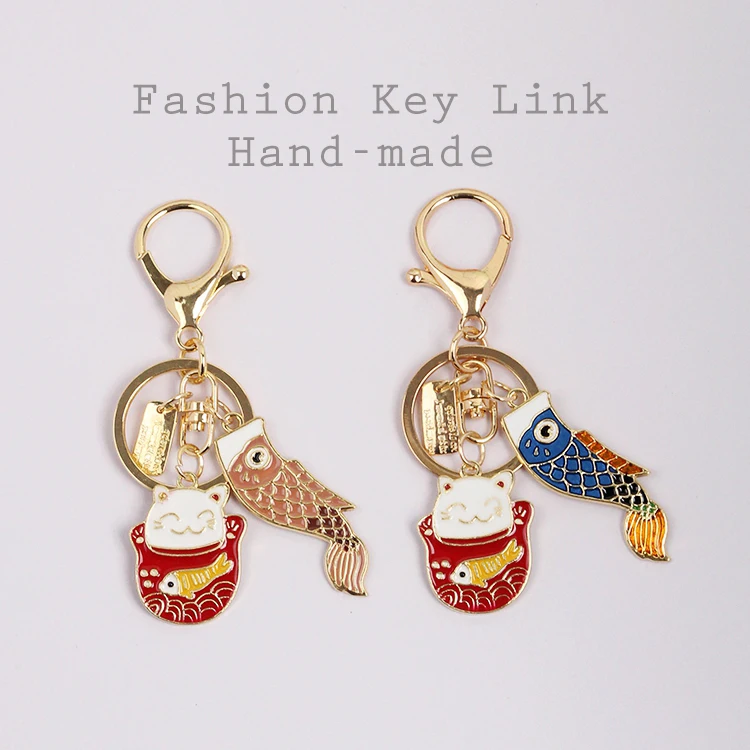 Omamori удача Кот Удача Рыба на удачу металлическая подвеска благословение брелоки