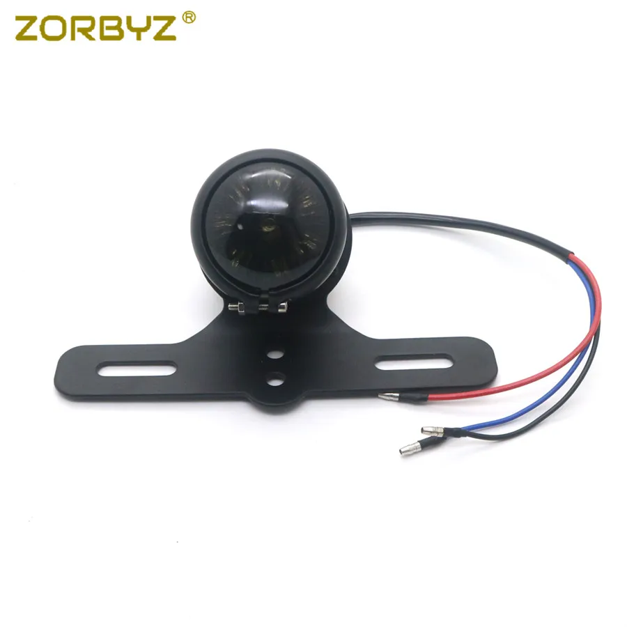ZORBYZ мотоциклетный Черный винтажный стиль Bates светодиодный задний стоп