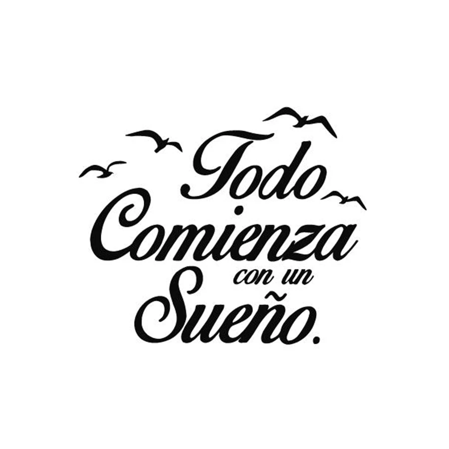 Цитаты на испанском виниловые настенные наклейки для спальни с птицами и