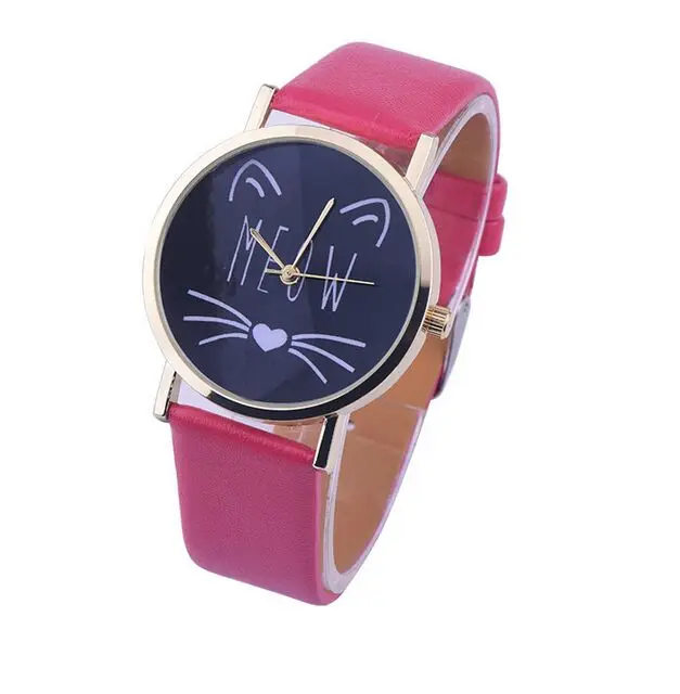 Бесплатная доставка 10 шт./лот милые часы с изображением кота Мяу повседневные