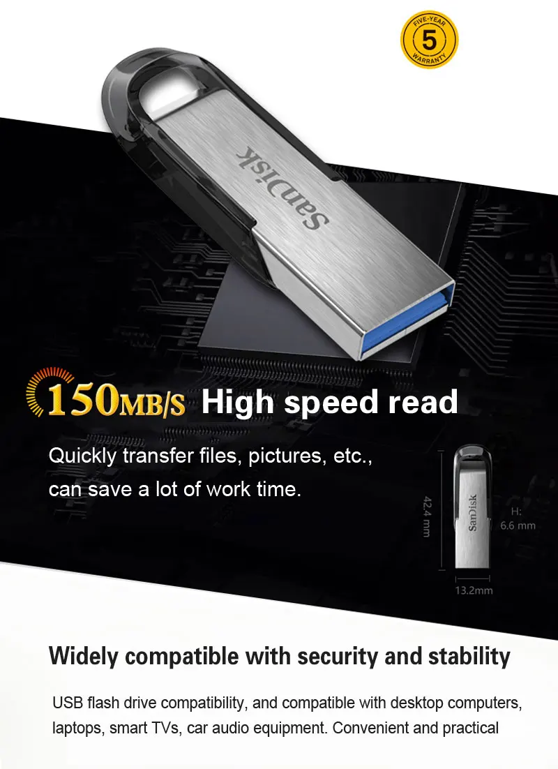 Двойной Флеш-накопитель SANDISK Ultra Flair флеш-накопитель USB 3,0 до 150 МБ/с. читать 128 Гб 64 Гб мини флеш-накопитель высокого Скорость USB 3,0 флэшку 32 Гб оперативной памяти, 16 Гб встроенной памяти