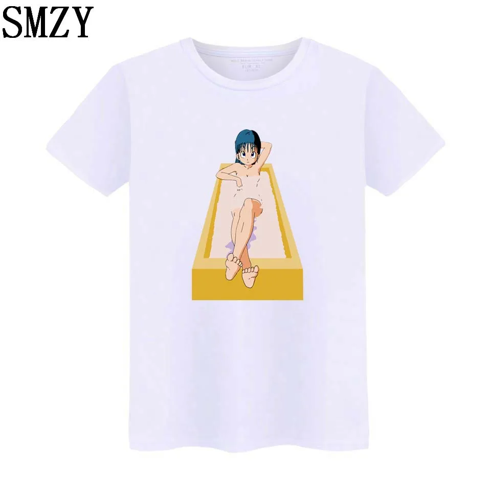 QJM Dragon Ball Bulma Забавные футболки для женщин Летние мультфильм печати Футболка