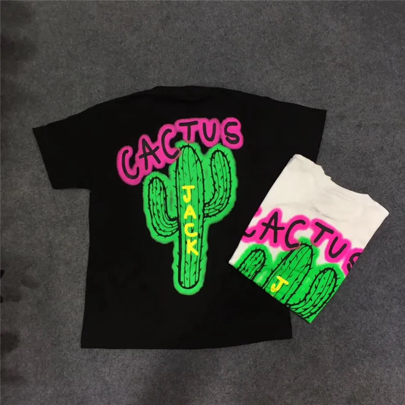 19ss TRAVIS SCOTT Cactus Jack Airbrushed Tee T-shirt Wen 1:1 high Quality T shirts Top tees Travis Scott T shirt
