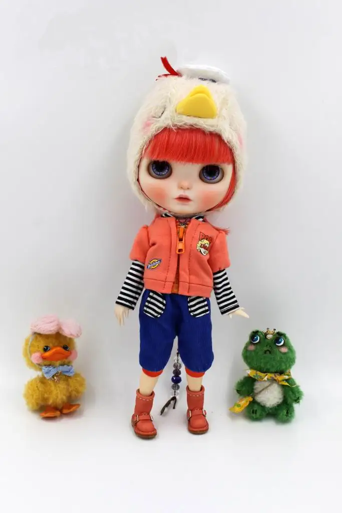 JSB02 Модная Одежда для куклы BJD костюмы из трех предметов Blyth куртка нагрудник