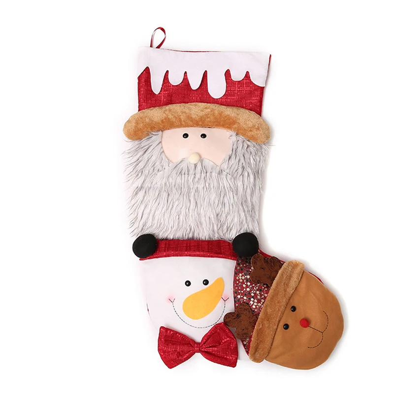 BUF Super Big Size Christmas Hanging Decoration Socks Santa Stocks Ornaments Crafts Gift Bags | Дом и сад