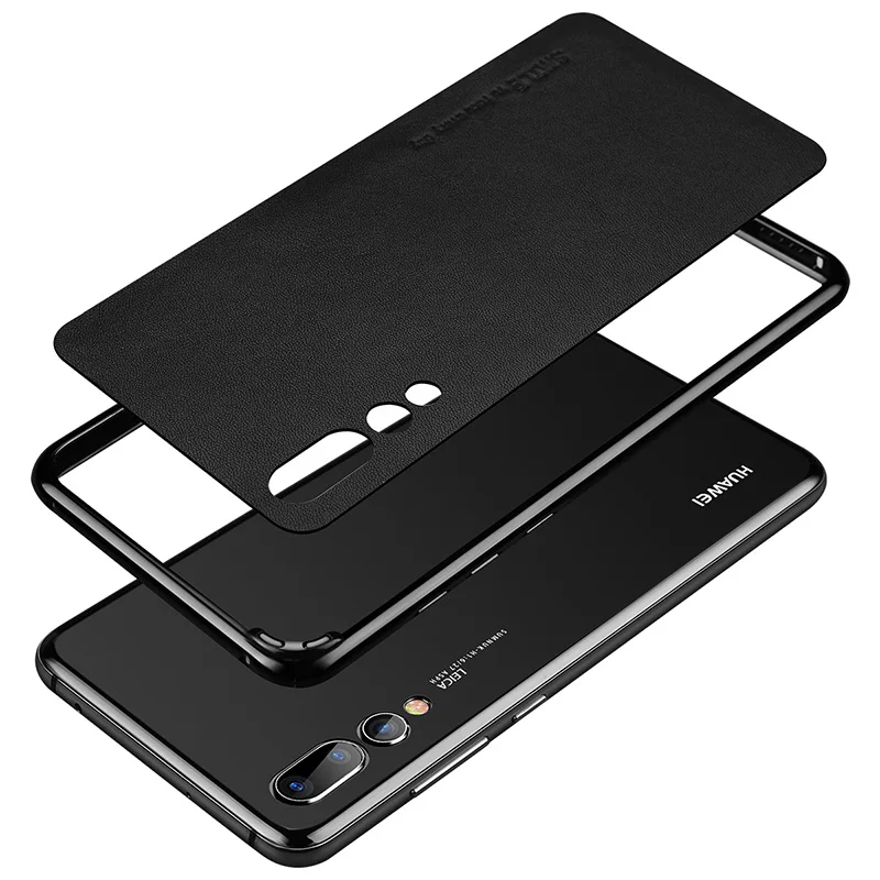 Binbo для Huawei P20 Pro чехол роскошная натуральная кожа + алюминиевая металлическая