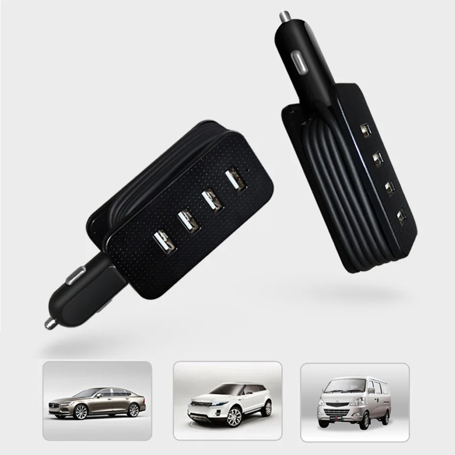 4 USB Автомобильное зарядное устройство 5V 4.1A Мульти для телефона портативное
