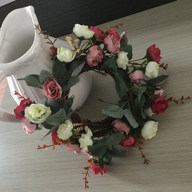 Гирлянда DIY искусственный цветок розы венок двери висячие стены окна украшения