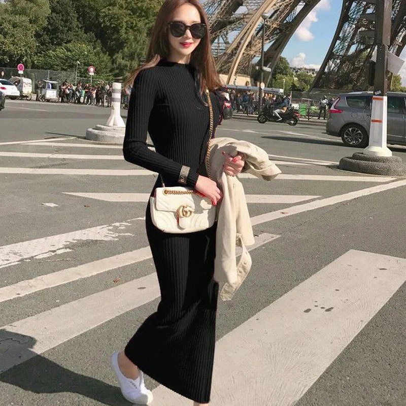 Свитер женский вязаный высокого качества с длинным рукавом|sweater dress|dress fashiondress