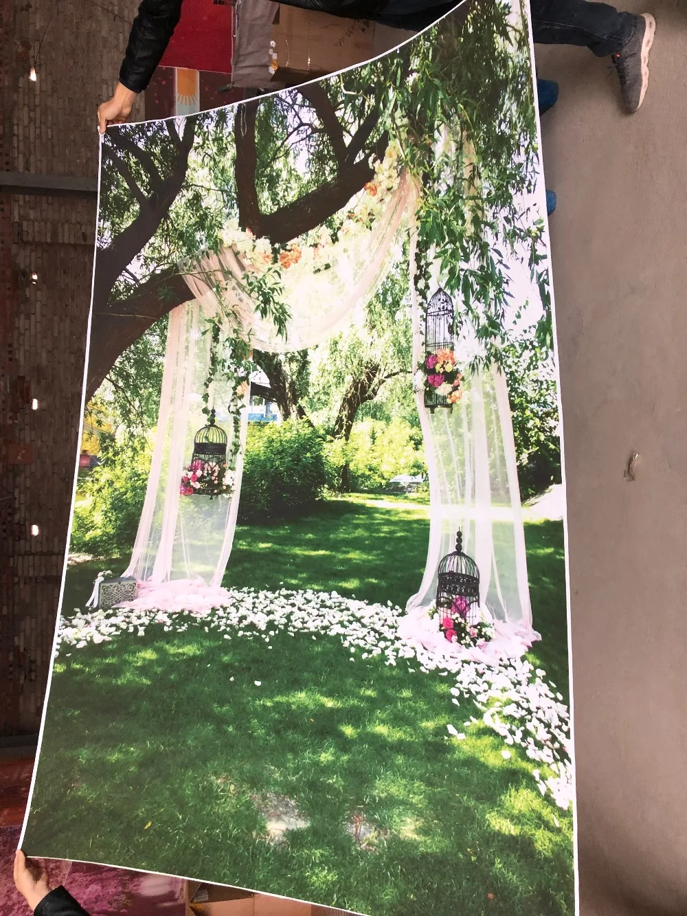Свадебный фон для фотосъемки весенний зеленый парк луга белый занавес Виниловый фон для фотосъемки для студийной фотосъемки
