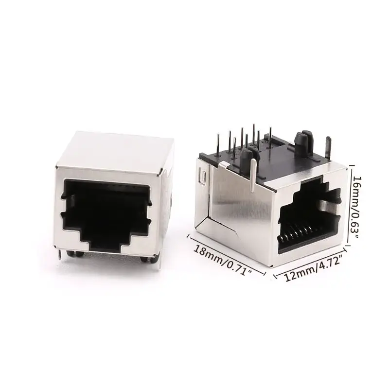 10 шт. 8P8C RJ45 разъемы один порт 8Pin PCB крепление гнездо разъем для сети