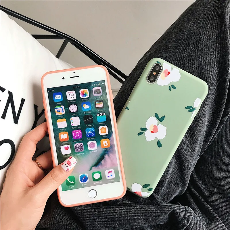 Мягкий силиконовый чехол с цветочным рисунком для iPhone 6 7 8 Plus S X мягкий телефона XS