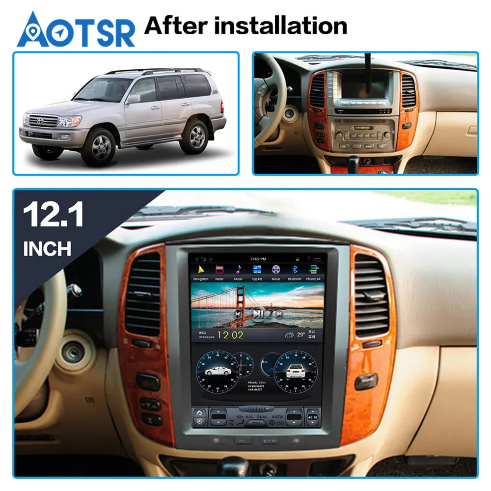 Автомобильный GPS-навигатор на Android 7 1 для TOYOTA LAND CRUISER LC100 2003-2007 головное устройство