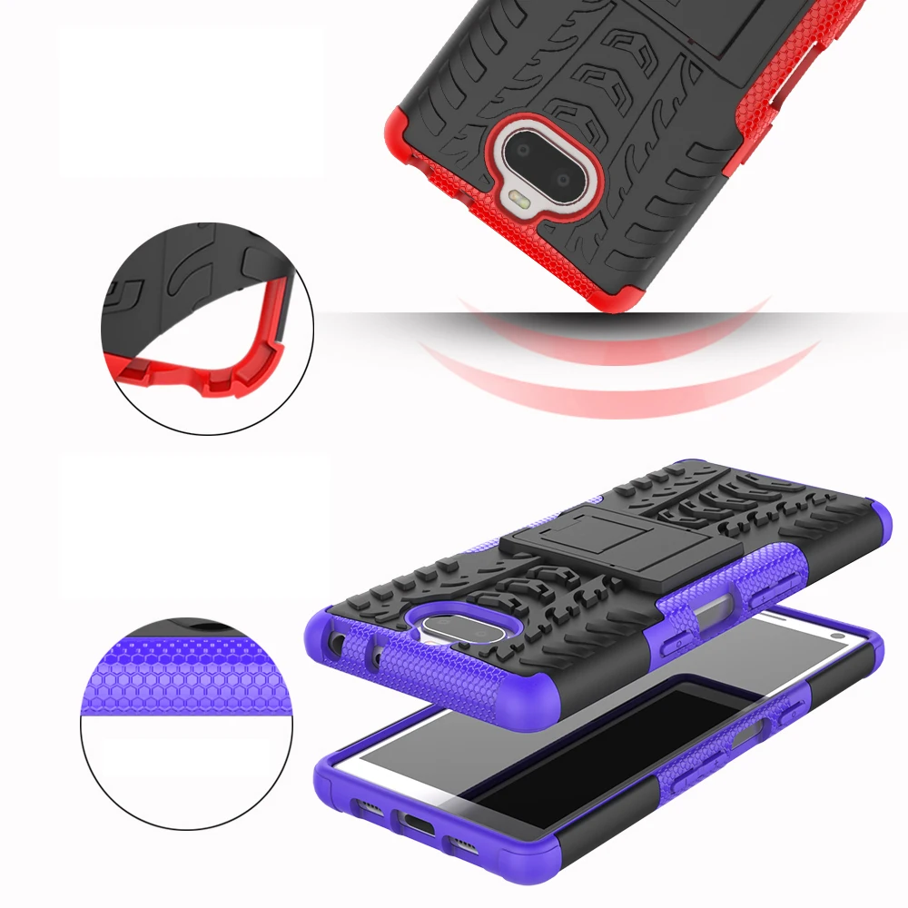 for Sony Xperia 10 Case Kickstand Fitted Celular ZGAR Soft TPU Hard PC 2 in 1 Covers Phone Bags Cases Coque | Мобильные телефоны и