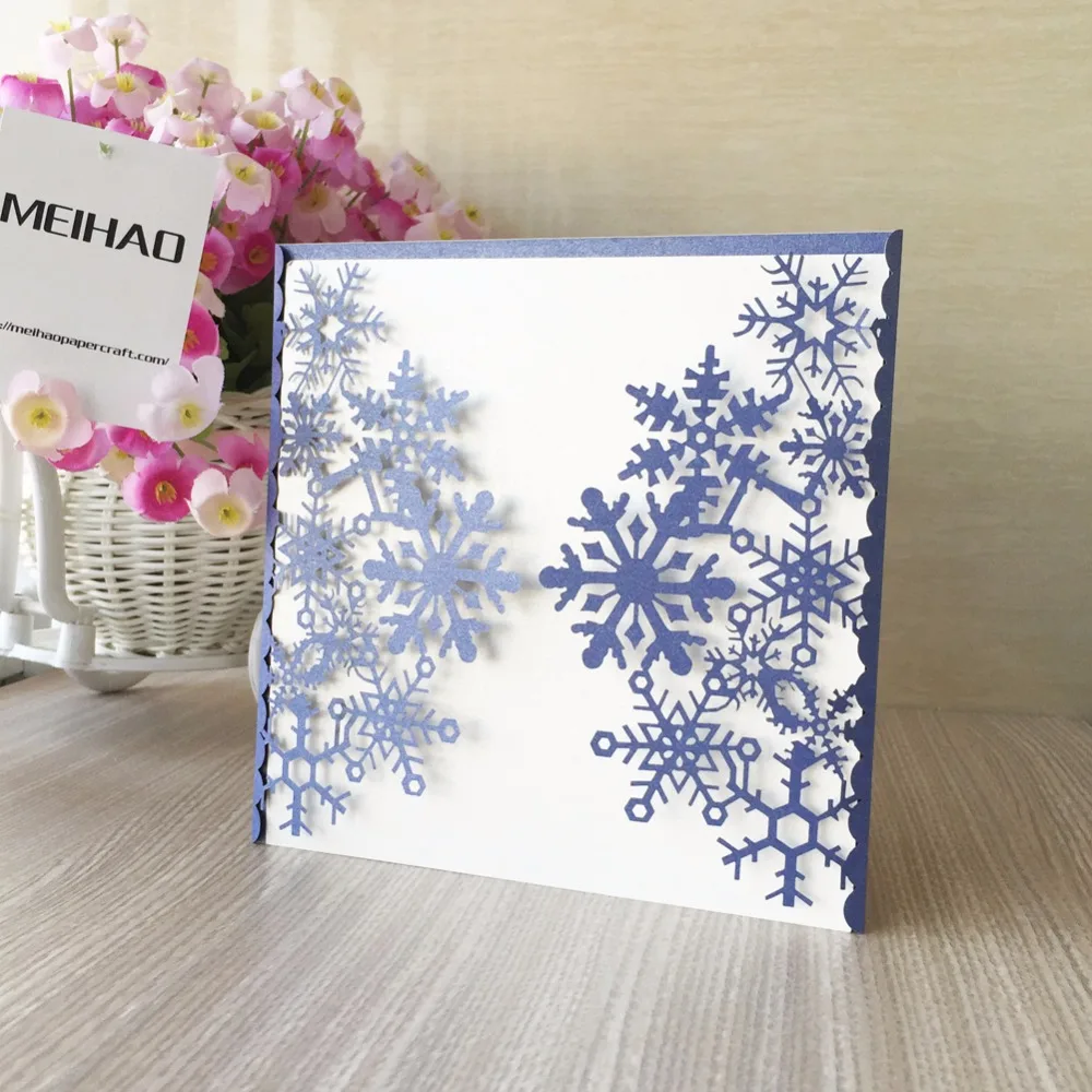 25 шт. открытая бумажная открытка со снежинками|greeting cards|christmas greeting cardschristmas greetings |