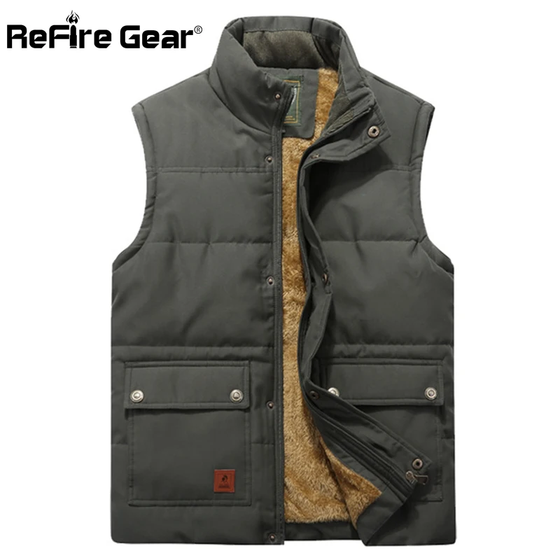 Refire Gear теплый зимний военный жилет Мужская Толстая флисовая куртка без рукавов