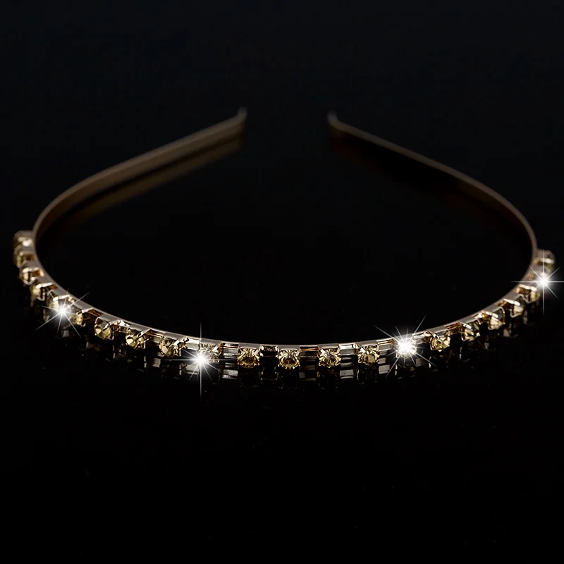 Новинка модная тиара золотые повязки для волос с кристаллами в корейском летнем