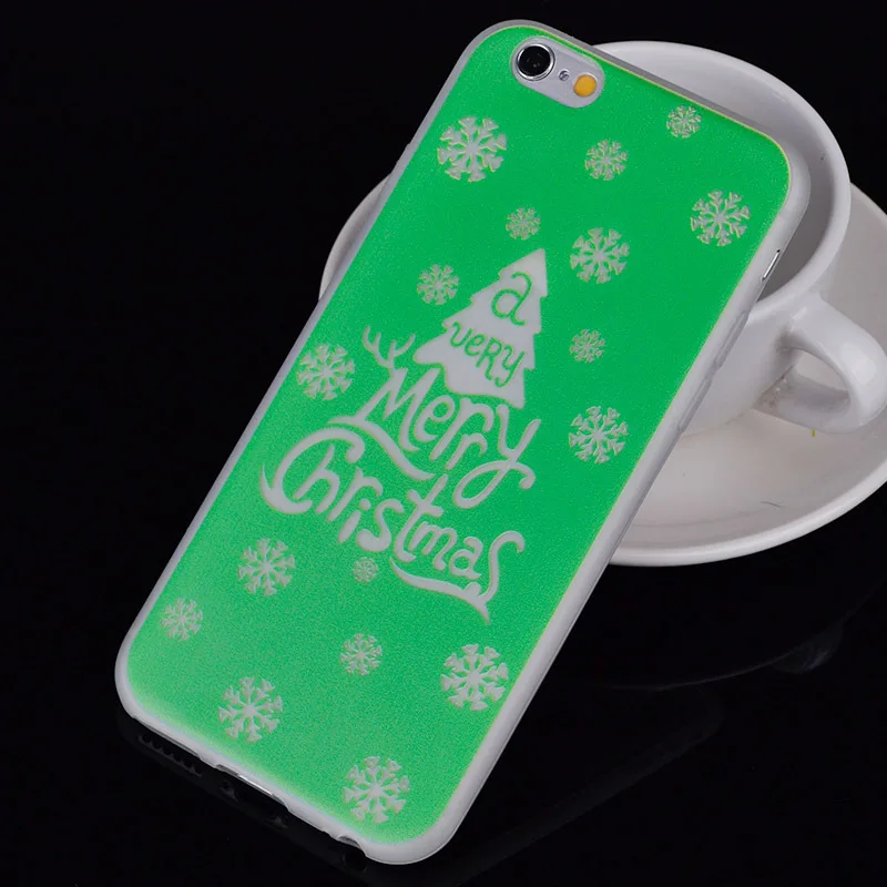 Чехол ZUCZUG Merry Christmas Luminous для iPhone 7 Plus 6 6s мягкий силиконовый тонкий светящийся в