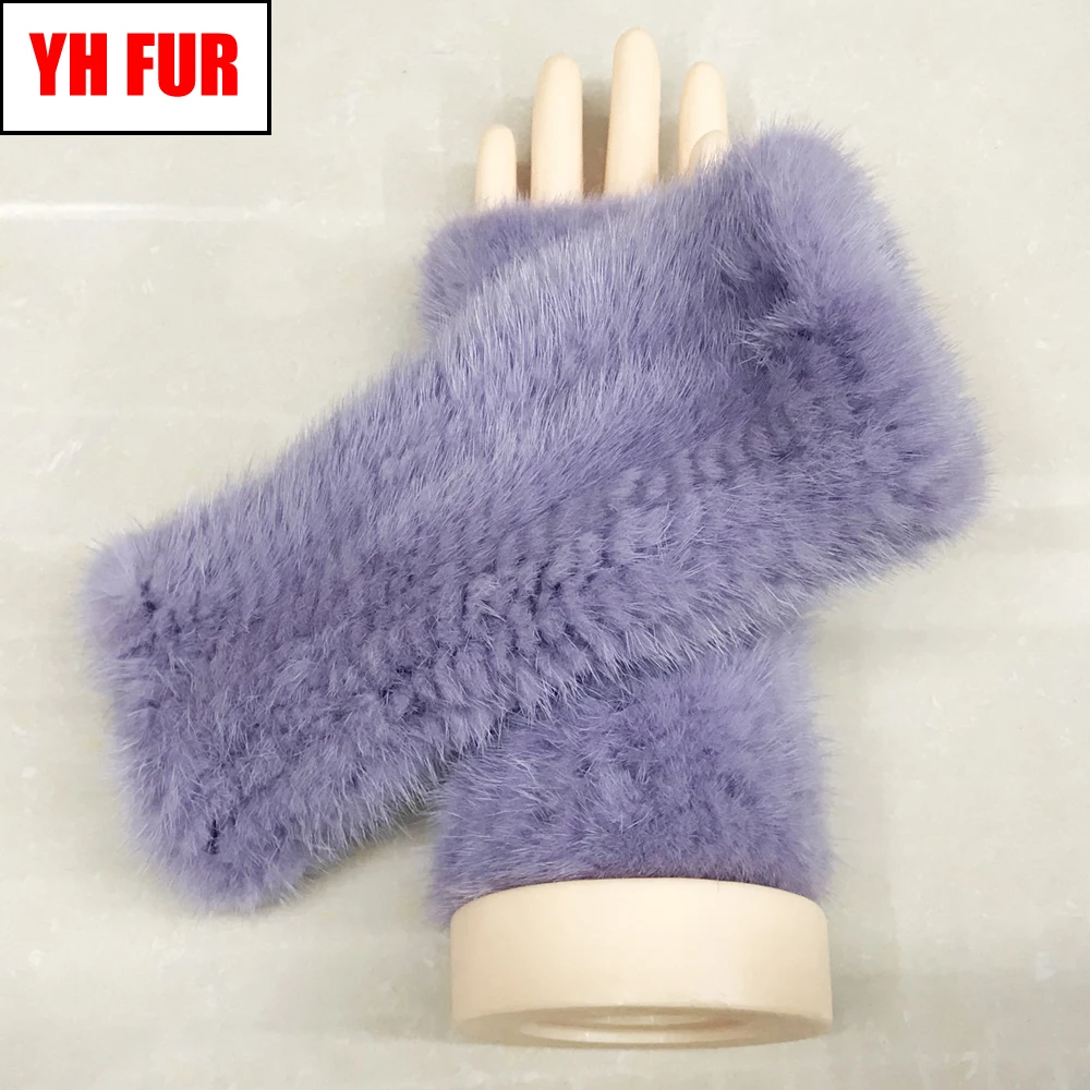 2020 Популярные перчатки из натурального меха норки лучшие эластичные модные