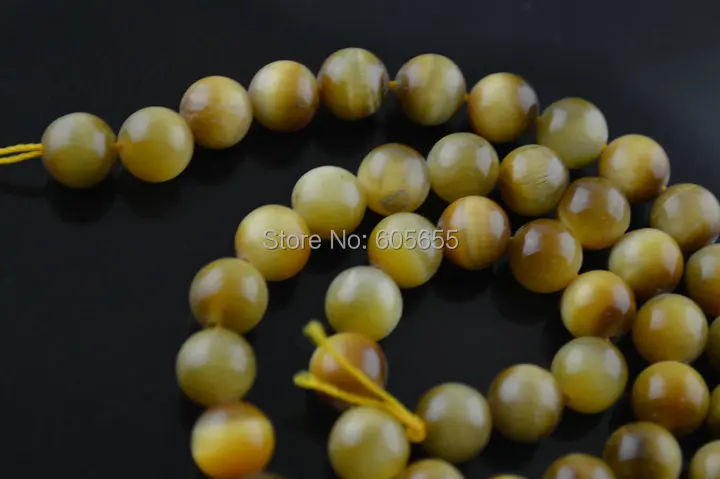 

12mm Natural Gold Tiger Eye Stone Round Beads fit Fashion jewelry making Free shipping