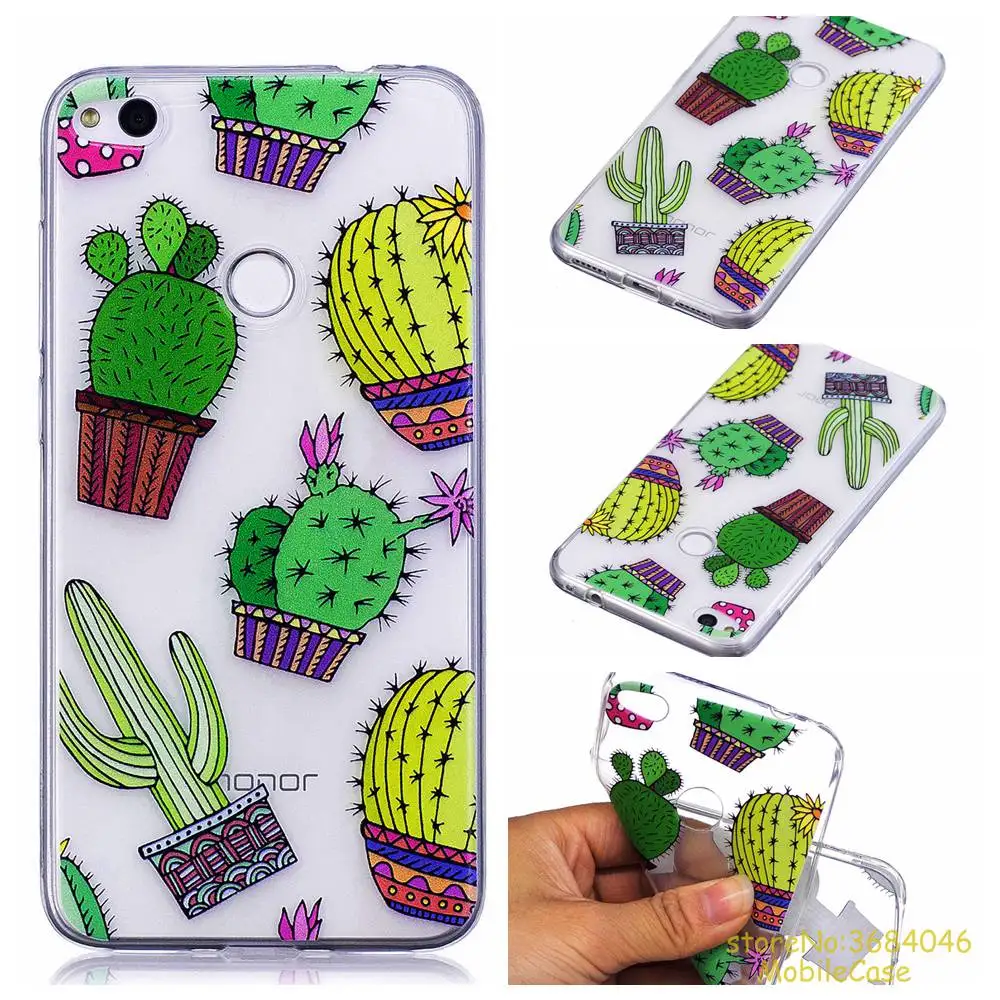 Soft TPU silicone case For Huawei P8 Lite 2017 phone cover Cactus CAT Cartoon watermelon unicorn pineapple Painted para caso | Мобильные