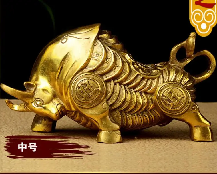 Бык из чистой меди Уолл-стрит НИУ во-Сити бронзовое украшение фэн-шуй ремесла