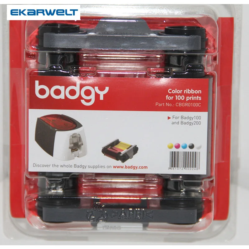 Оригинальная Лента Evolis Badgy для принтера ID Card CBGR0100C YMCKO цветная лента 100 принтов