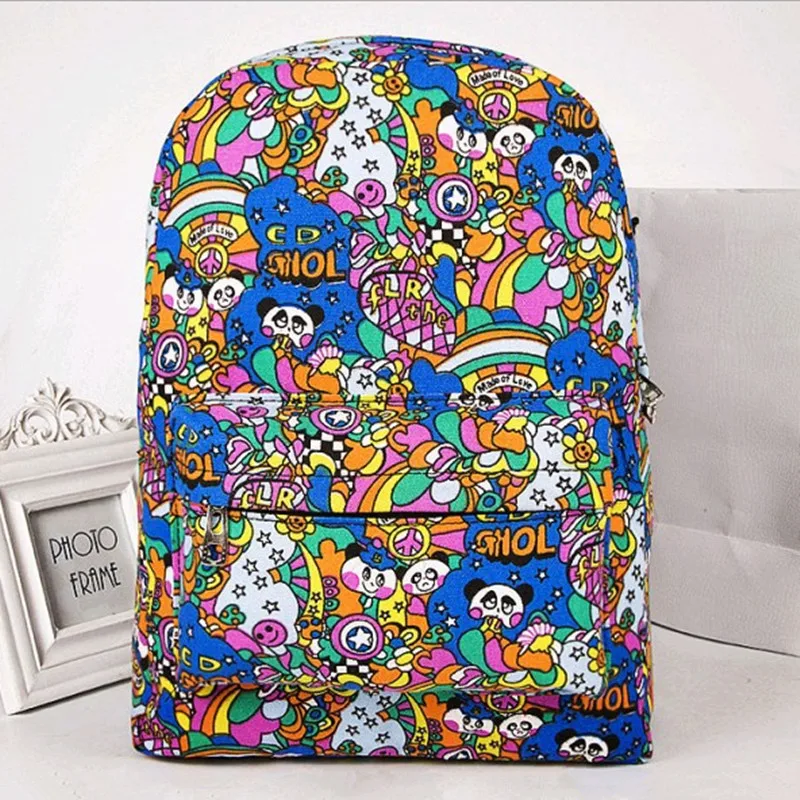 Женская Холщовая Сумка рюкзак с рисунком граффити|backpack fashion|backpack khakibackpack lunch bag |