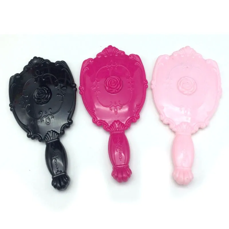1 шт. овальное ручное зеркало для макияжа Новинка черный женский цветочный