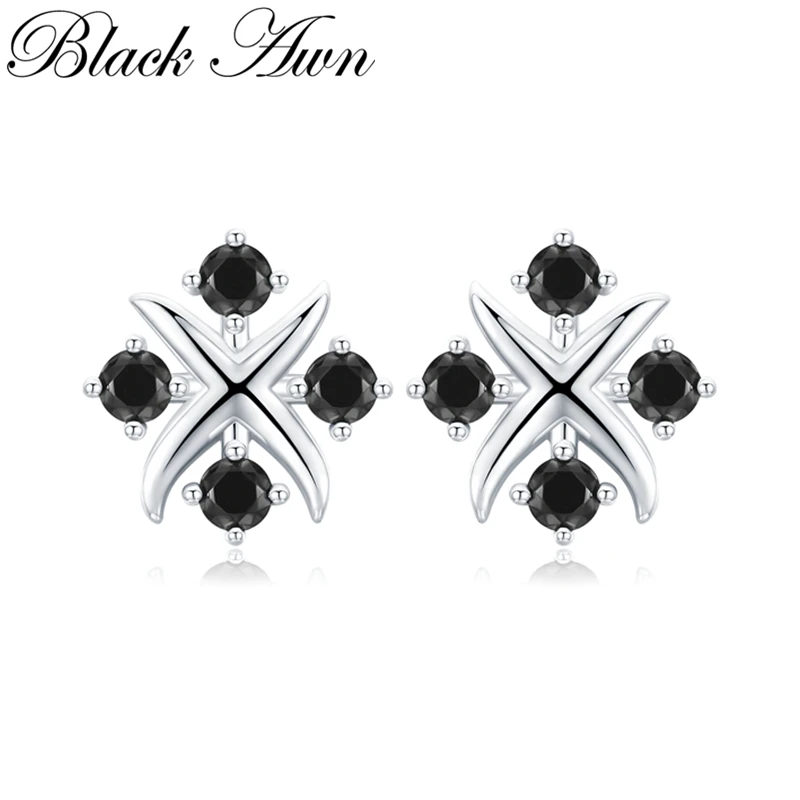 

[BLACK AWN] Cute Windmill Silver Color Jewelry Engagement Stud Earrings for Women Boucle D'oreille I118